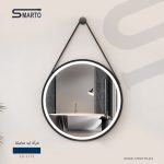 مرآة ليد أسود تعليق 60*60 سم
