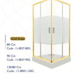 زجاج مربع ذهبي مخطط أبيض 120/80 سم