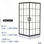 زجاج مربع مربعات أسود 80 سم