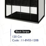 زجاج مستقيم مخطط أسود 180 سم
