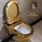 مرحاض معلق ذهبي